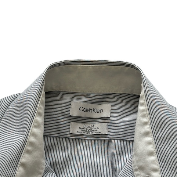 Calvin Klein Steel+ Striped Dress Shirt - Picture 5 of 5